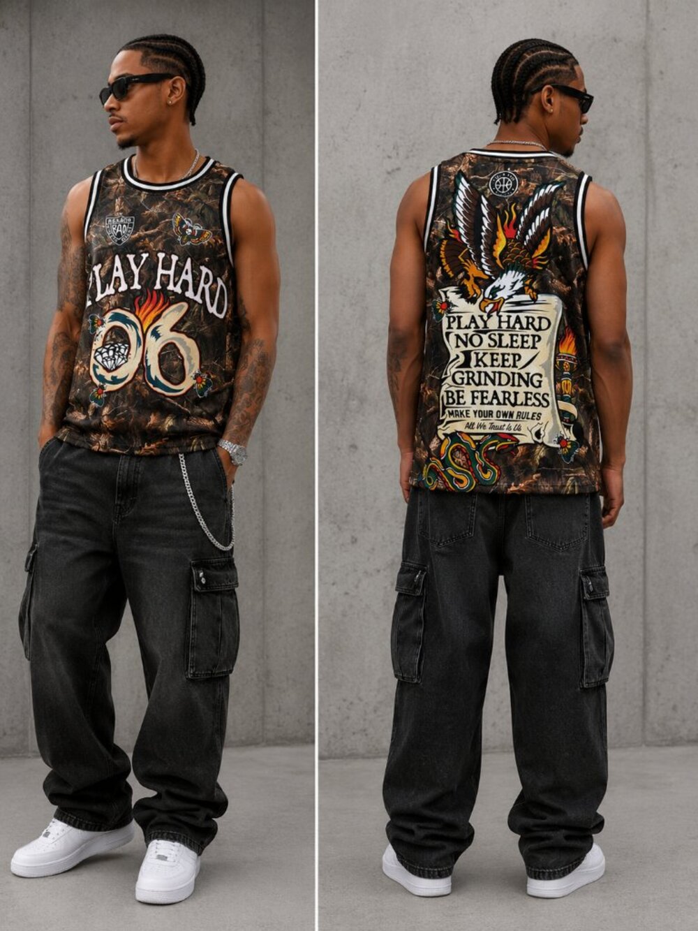 New Men's Reason Camouflage Play Hard 06 Jersey - S
